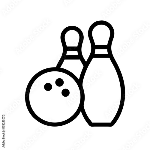 Icon of a bowling ball and pins representing the sport