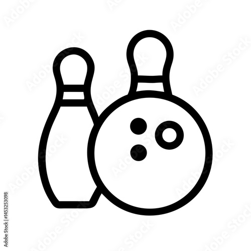 Icon of a bowling ball and pins representing the sport