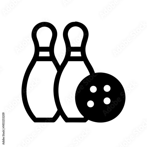 Icon of a bowling ball and pins representing the sport