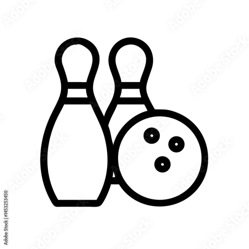 Icon of a bowling ball and pins representing the sport