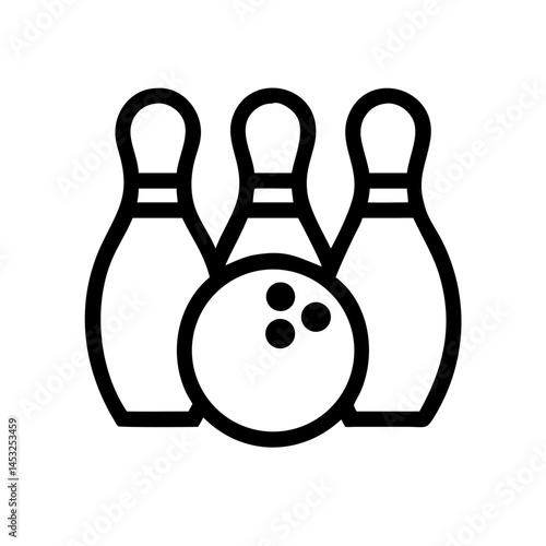 Icon of a bowling ball and pins representing the sport