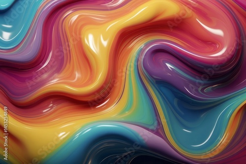 Wallpaper Mural Rainbow fluid colors abstract background twisted liquid design Torontodigital.ca