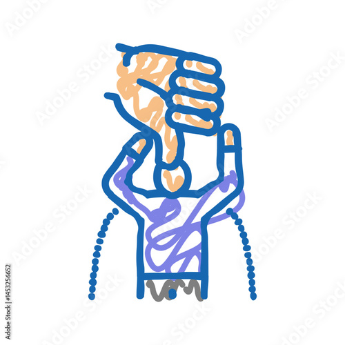 bullying aggressive icon doodle illustration