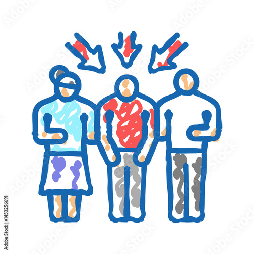 victim blaming icon doodle illustration