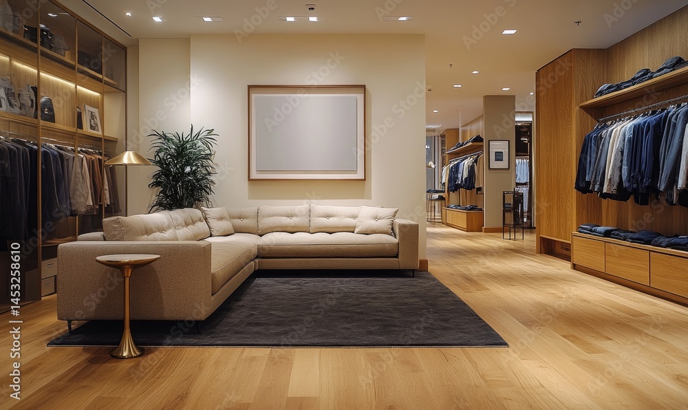 Stylish interior design of a modern clothing boutique. Stylish interior design of a modern clothing boutique.