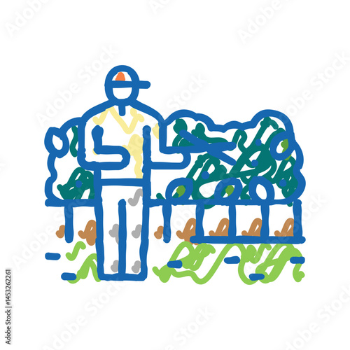 hedg bush shrub trimming icon doodle illustration