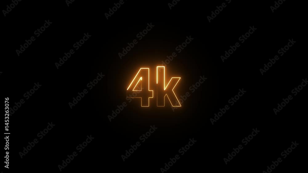 neon 4k glowing neon 4K text animation on black background. 4k Followers animation. neon 4k glowing neon 4K text animation on black background. 4k Followers animation.