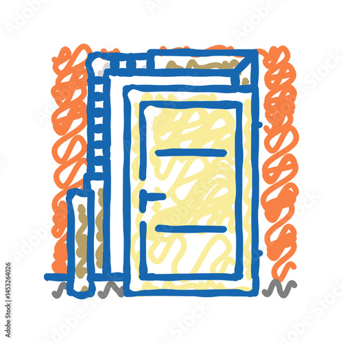 door installation icon doodle illustration