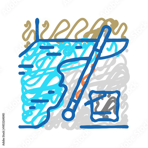 floor waterproofing icon doodle illustration