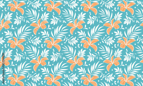 Stylized Colorful Flat Illustration Floral Seamless Pattern