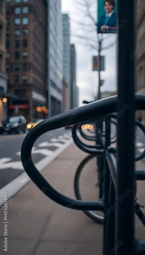 bike rack on the side of a city street bike rack on the side of a city street