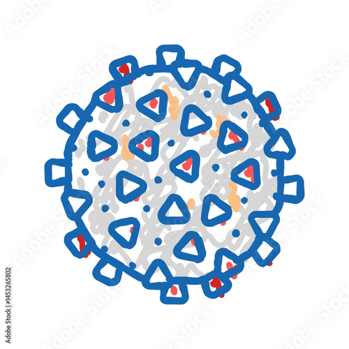 virus hiv icon doodle illustration
