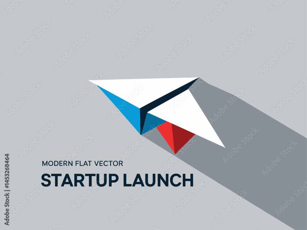 Fototapeta premium Launching Innovation: Modern Flat Vector Startup Concept