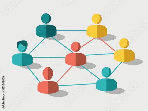 Network of Connected People Icons Illustration.