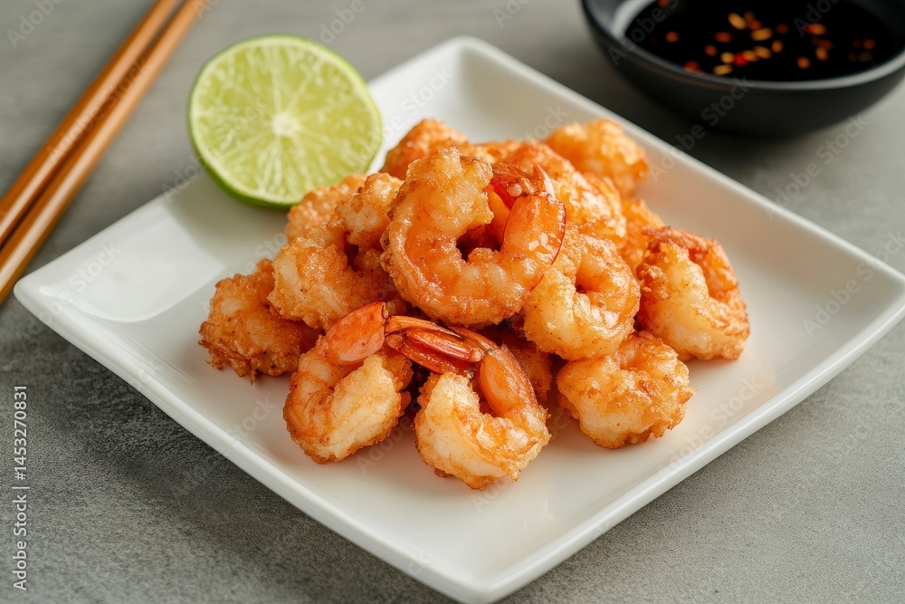 Crispy Breaded Shrimp with Lime and Dipping Sauce