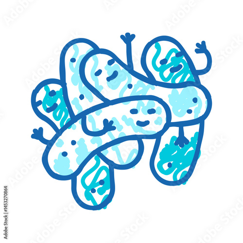 bacillus bacteria virus icon doodle illustration