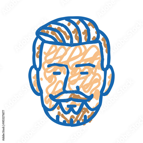 hipster beard hair style icon doodle illustration