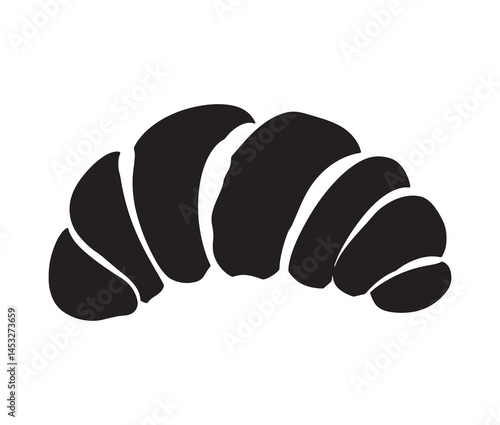 Silhouette croissant on a white background. Minimalist croissant icon for bakery branding.