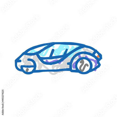 future car self vehicle icon doodle illustration