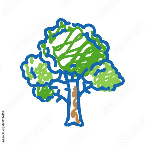 tree wood timber icon doodle illustration