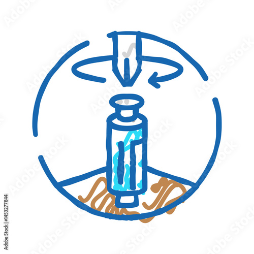screw with screwdriver assembly furniture icon doodle illustration
