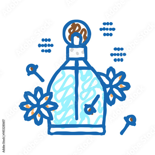 spicy notes perfume icon doodle illustration