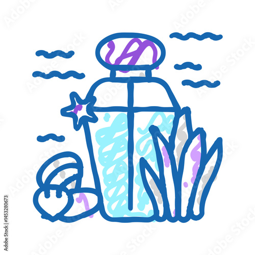 oceanic notes perfume icon doodle illustration