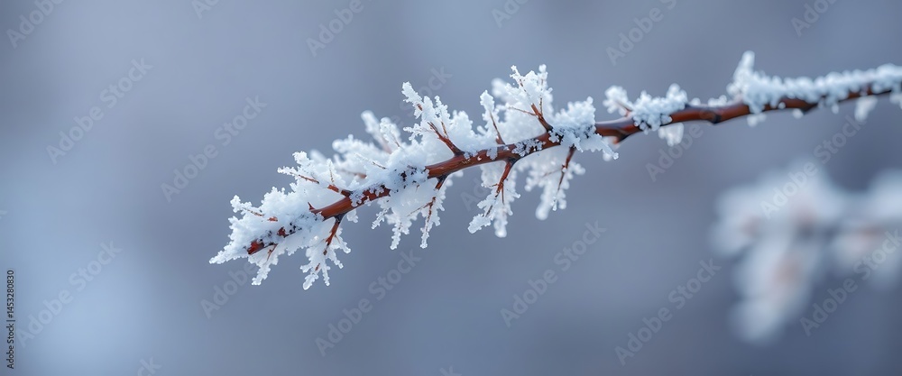 close up of a branch with snow on it close up of a branch with snow on it