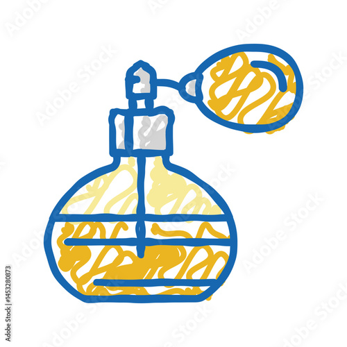 perfume spray bottle glass icon doodle illustration