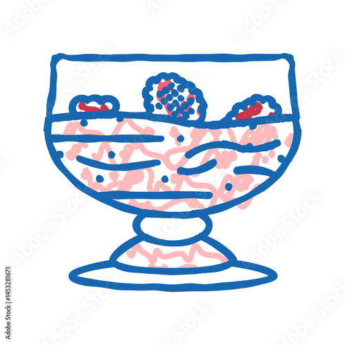 dessert raspberry fruit berry icon doodle illustration