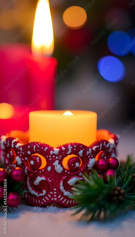 close up of a lit candle on a table close up of a lit candle on a table