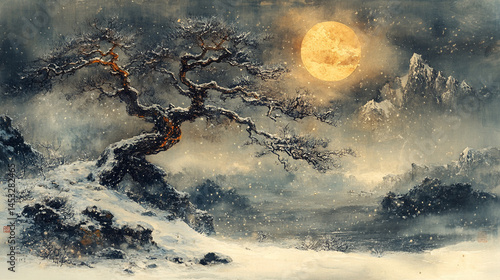 trees in the woods with white snow