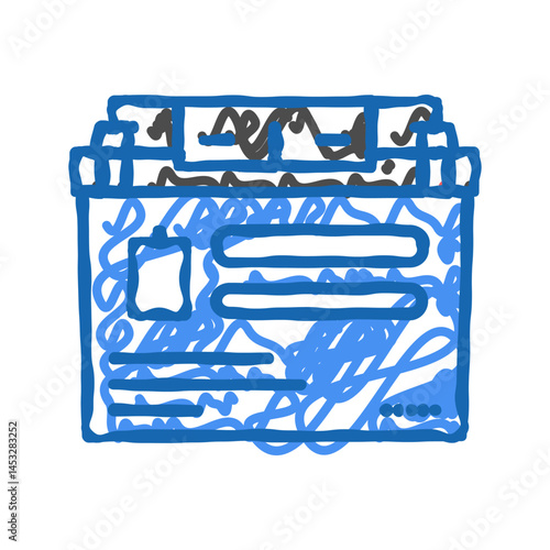 gel cell battery icon doodle illustration