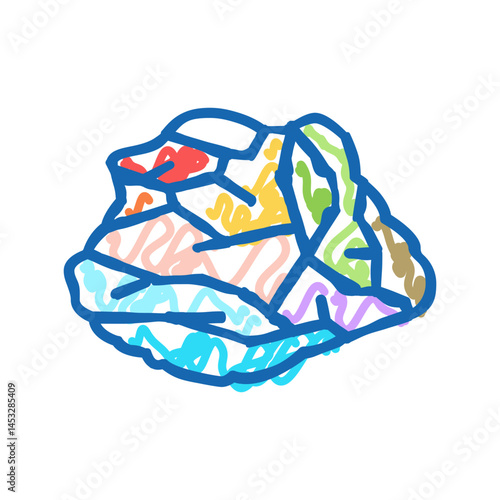 opal stone rock icon doodle illustration