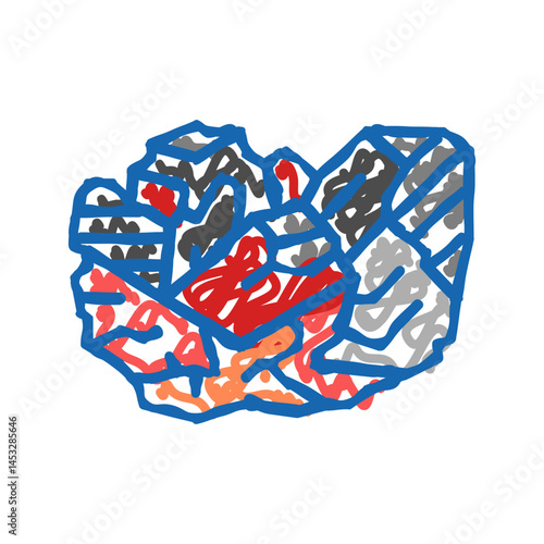 garnet stone rock icon doodle illustration