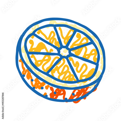cut fresh orange icon doodle illustration
