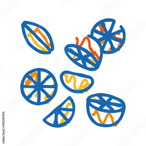 orange delicious organic icon doodle illustration