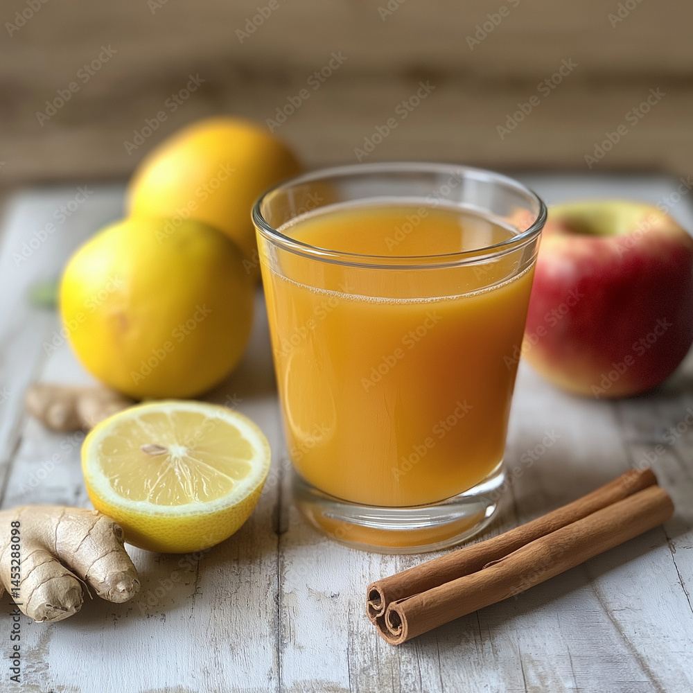 Fototapeta premium apple cider with cinnamon detox drink