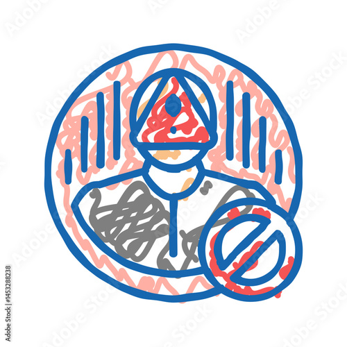 account blocked icon doodle illustration