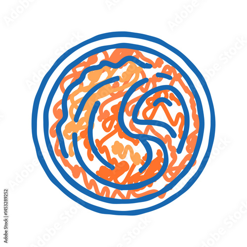 puree sweet potato icon doodle illustration