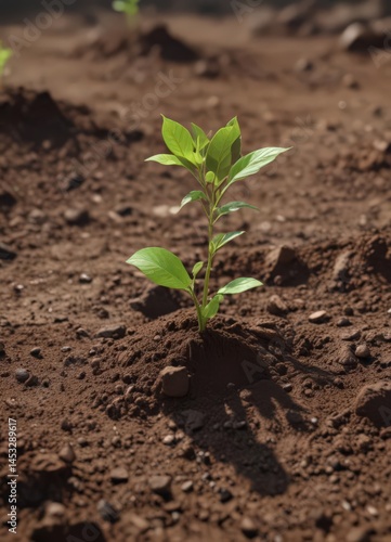 Tiny green saplings emerge from rich soil, reaching for sunlight ,  plant life,  outdoor