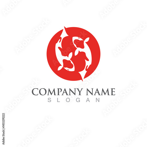 Fish koi logo template