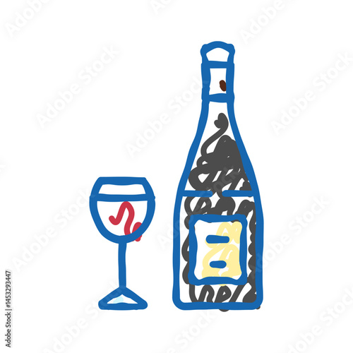 pinot noir red wine icon doodle illustration