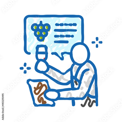 sommelier profession icon doodle illustration