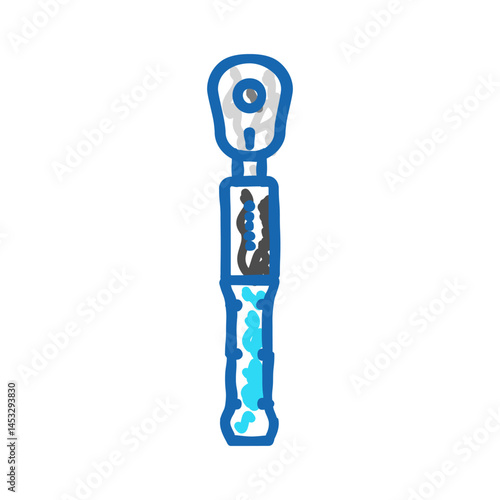 torque wrench tool icon doodle illustration