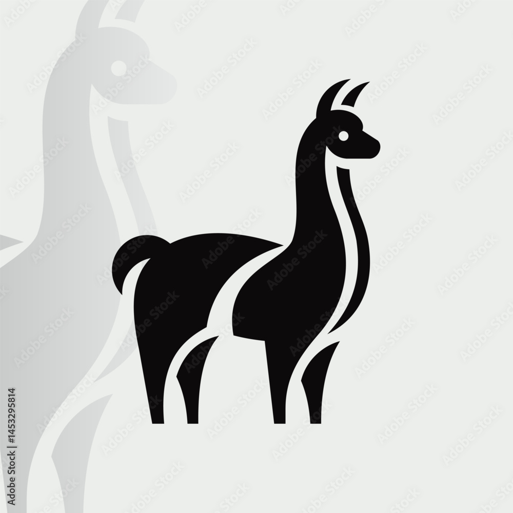 Fototapeta premium Alpaca logo on isolated background v84