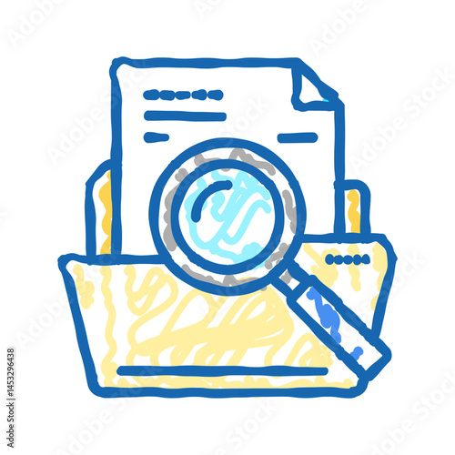 search folder icon doodle illustration