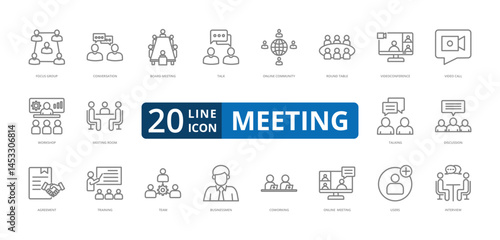 Meeting icon set