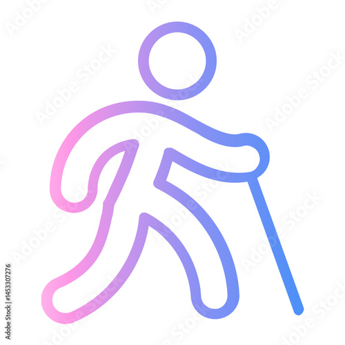walk Line Gradient Icon