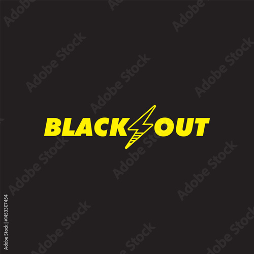 Blackout text illustration. Electricity trouble 